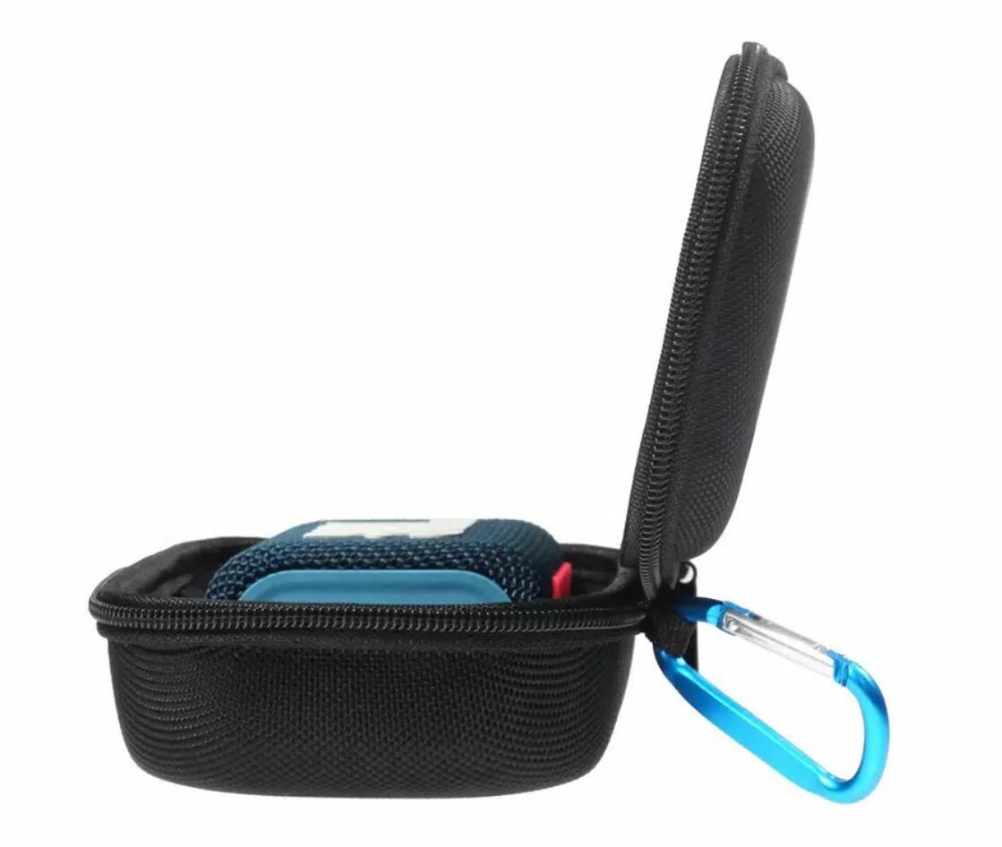 Чехол, для колонки JBL GO 3, с карабином, водонепроницаемый, черный — фото 1