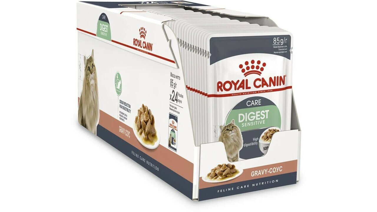 Royal Canin Digestive Care / Влажный корм Роял Канин Дайджестив Кэа для кошек с Чувствительным пищеварением в Соусе, 85г х 28шт