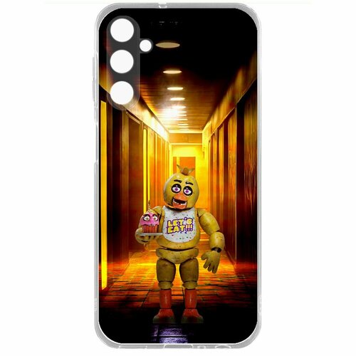 Чехол-накладка Krutoff Clear Case фнаф - Чика для Samsung Galaxy A24 (A245) чехол накладка krutoff soft case фнаф fnaf фокси для samsung galaxy a24 a245 черный