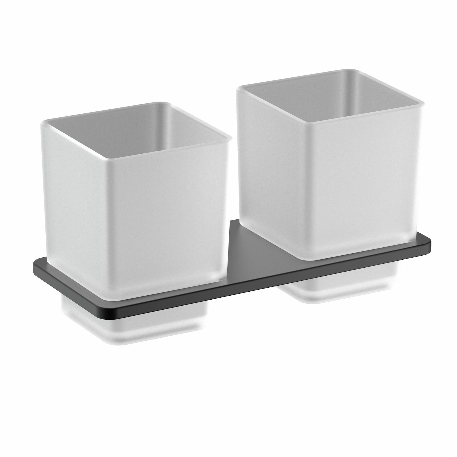 Стакан для зубных щеток двойной черный матовый Timo Selene 43034/03