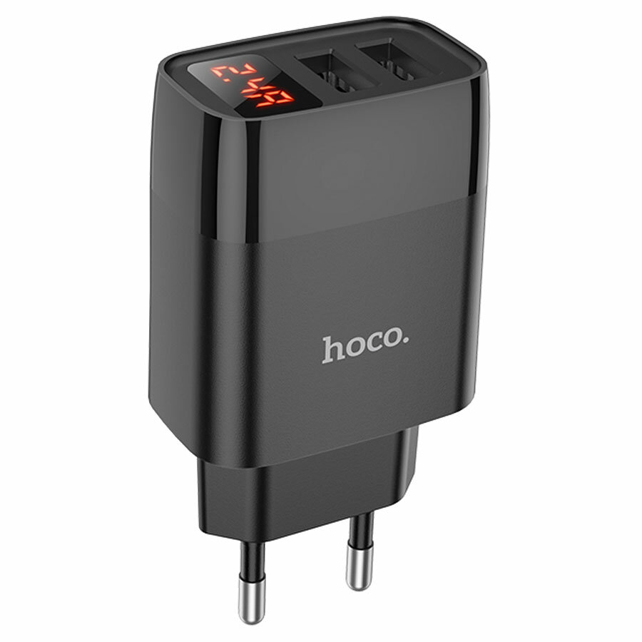 Сетевое зарядное устройство HOCO C86A Illustrious 2xUSB, 2.4A, 10.8W, черный