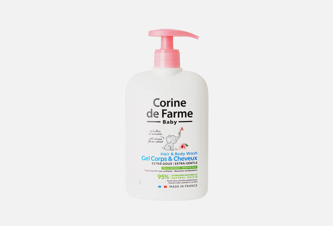 Детский Очищающий Гель для Тела и Волос Corine de Farme Almond Flower / объём 500 мл