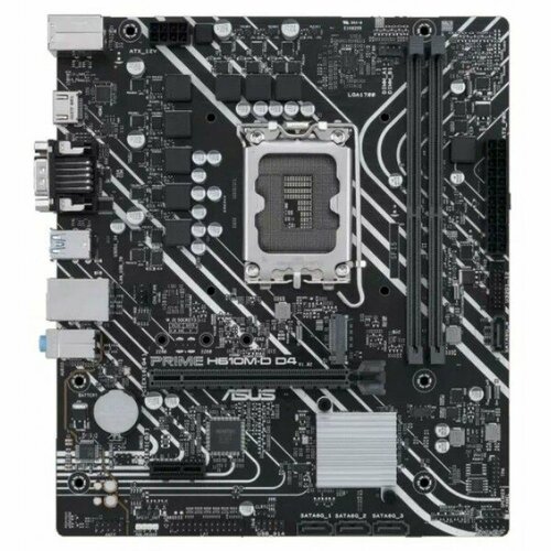 Материнская плата ASUS PRIME H610M-D, LGA1700, H610, 2*DDR5, D-Sub + HDMI, SATA3, Audio, Gb LAN, USB 3.2*4, USB 2.0*6, COM*1, LPT*1 header (w/o cable)