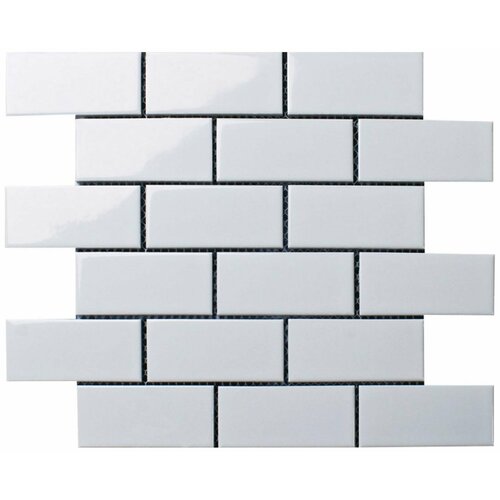 фото Керамическая мозаика starmosaic brick белая 35,5х30 см