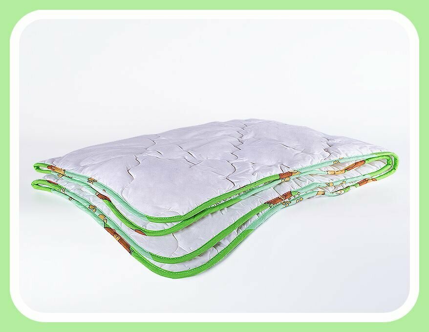 Одеяло для детей 100х150 см "Бамбуковый медвежонок" Легкое, Стеганое, Бамбуковое волокно в белоснежном сатине, Антиаллергенное