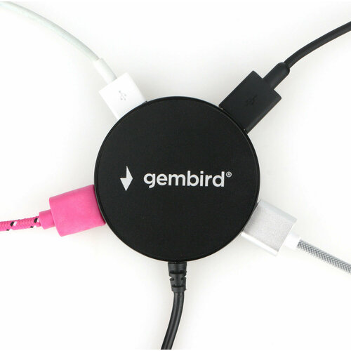 Концентратор USB 2.0 Gembird UHB 4 порта концентратор usb 2 0 gembird uhb 243 ad с подсветкой и выключателем 4 порта блистер