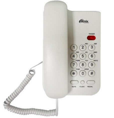 Проводной телефон Ritmix RT-311 white (80002232)