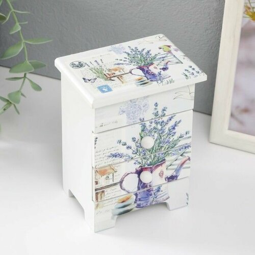 Шкатулка дерево 3 ящика Кувшин с лавандой 65х9х12 см 1290₽