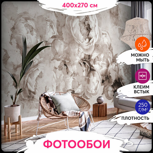 Фотообои 3Д 400х270 - Нежные бутоны пионов