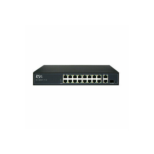 POE Коммутатор RVi-1NS16F-1T-1C на 16 портов + 2 uplink + 1 SFP коммутатор неуправляемый dahua dh pfs3106 4t 4 портовый 1 порт 100 1000base x 1 порт 10 100 1000base t 4 порта 10 100base t