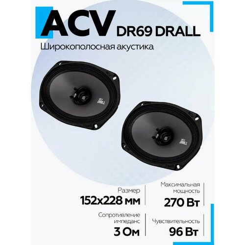 Автомобильная акустика ACV DR69 DRALL 15х23 см широкополосная 292500₽