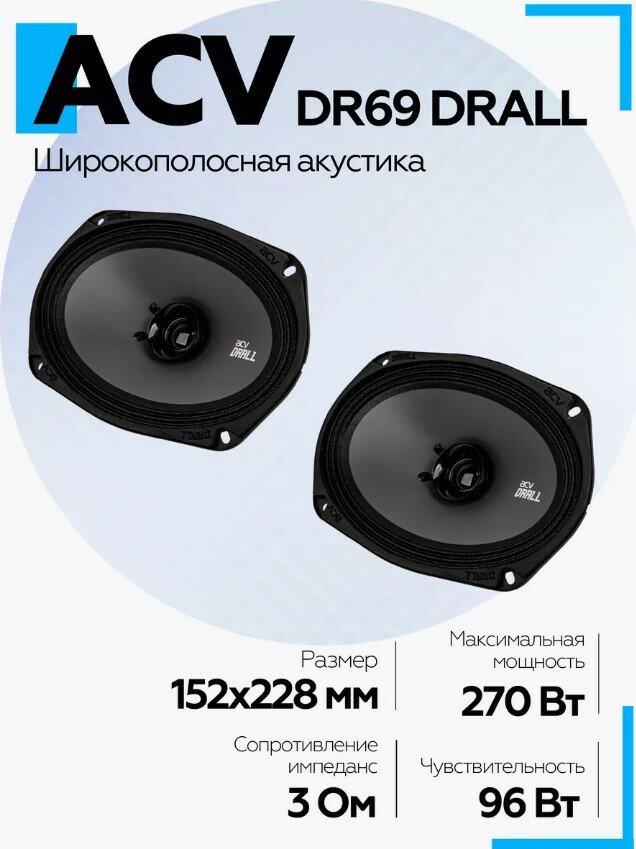 Автомобильная акустика ACV DR69 DRALL 15х23 см широкополосная