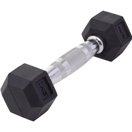 Гантель гексагональная Starfit DB-301 1 кг, обрезиненная, черный