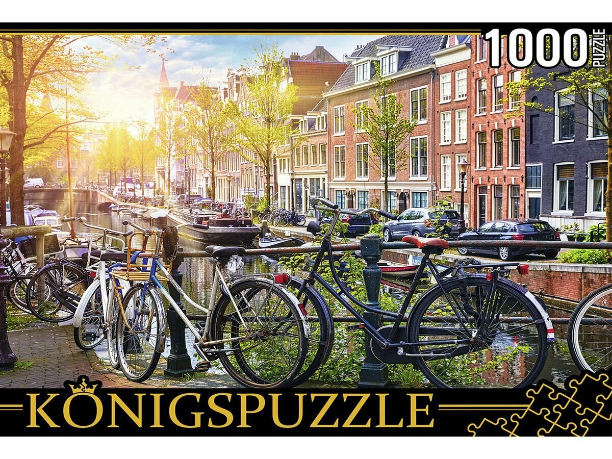 Пазл Konigspuzzle Нидерланды. Велосипеды в Амстердаме 1000деталей (ШТК1000-6794)