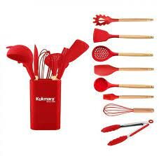 Набор кухонных принадлежностей KUKMARA из силикона, 9 предметов RED