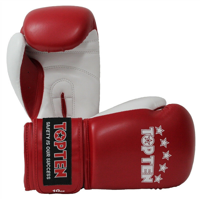 Top Ten боксерские тренировочные перчатки красные NB II (Синтетическая кожа, Top Ten, 12 унций, Красный) 12 унций