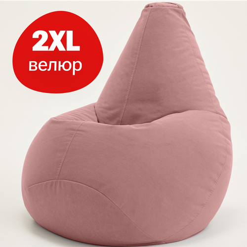 Bean Joy кресло-мешок Груша, размер ХXL, мебельный велюр, пудра