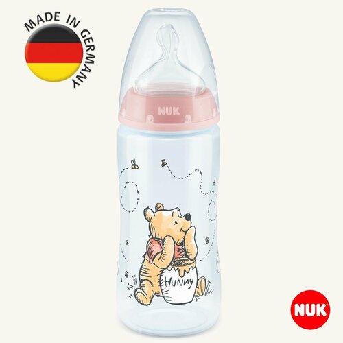 NUK FIRST CHOICE + Бутылочка из полипропилена с индикатором температуры 300 мл с сос. из сил. с отв. М, разм.1