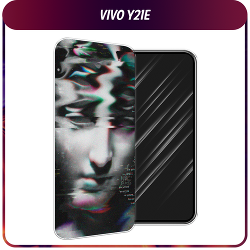Силиконовый чехол на Vivo Y21e / Виво Y21e Glitch Art силиконовый чехол текстура красный шелк на vivo y21e виво y21e