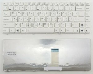 Клавиатура для Asus K41VF белая с белой рамкой