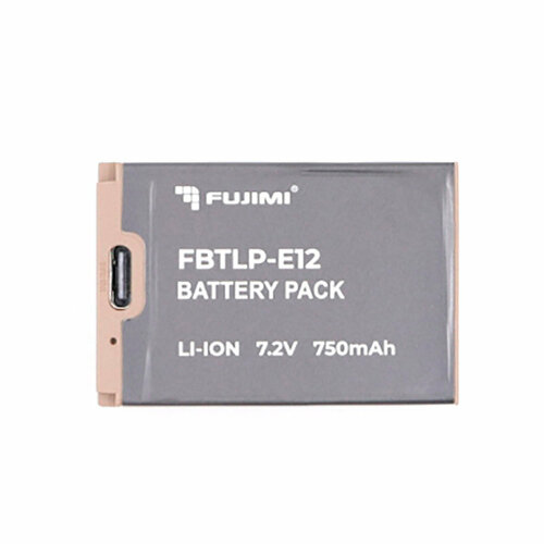 Аккумулятор Fujimi FBTLP-E12 (схожий с Canon LP-E12) 750mAh Type-C 1756 fujimi fjar eos43ap переходник с eos на micro 4 3 c диафрагмой