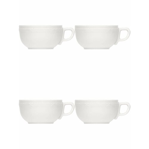 Набор из 4 чайных чашек "Stuttgart" 9 см, 210 мл, белый, фарфор, Bauscher, 55 5171