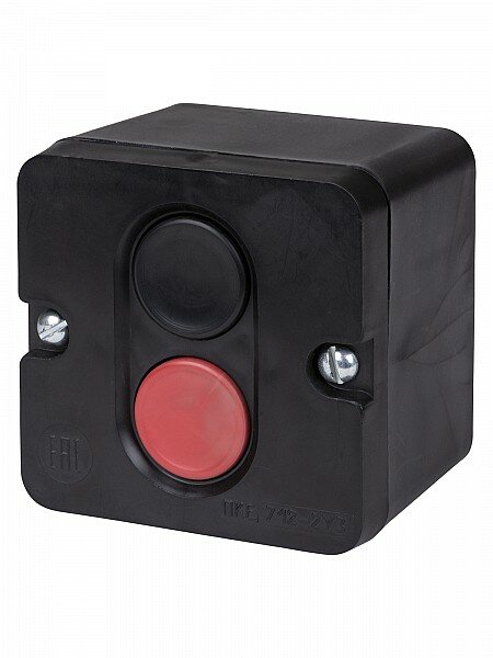 Пост кнопочный ПКЕ 712 У3, красная и черная кнопки, IP40 TDM, цена за 1 шт