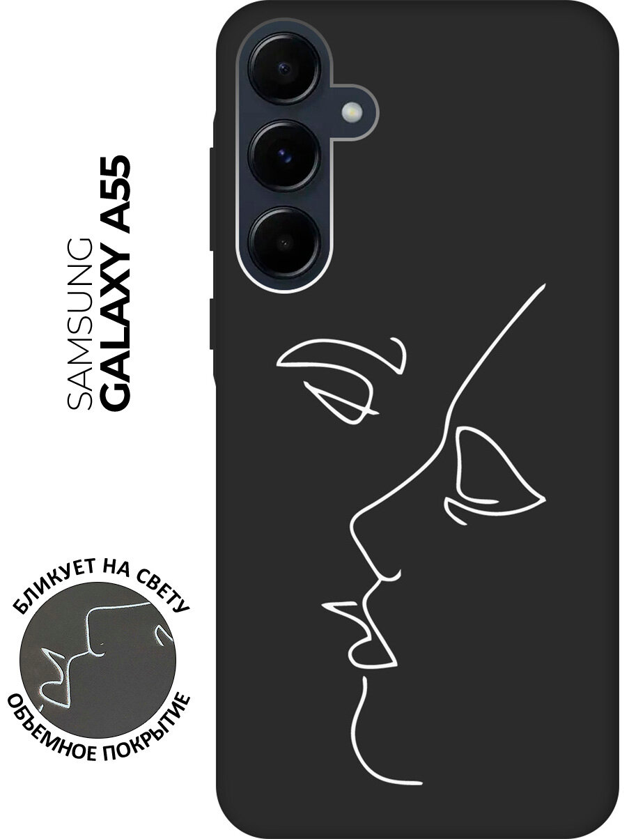 Силиконовый чехол на Samsung Galaxy A55 / Самсунг А55 с рисунком "Faces W" Soft Touch черный