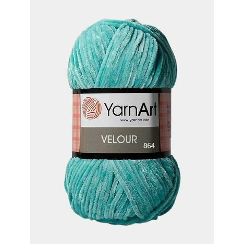 Пряжа YarnArt Velour, Цвет Бирюзовый пряжа yarnart velour ярнарт велюр фантазийная велюровая для игрушек 841 молочный 100 г 170 м микрополиэстер 5 шт