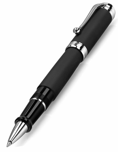 Ручка-роллер AURORA Talentum Rubber Black Barrel and Cap Chrome Plated (AU D71-RN)