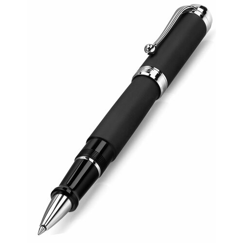 barrel and interlock black 018 Ручка-роллер AURORA Talentum Rubber Black Barrel and Cap Chrome Plated (AU D71-RN)