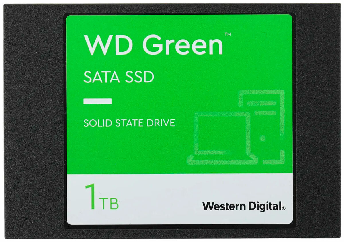 SSD накопитель Western Digital Green 2.5 1000 Гб SATA III 3D TLC (WDS100T3G0A)