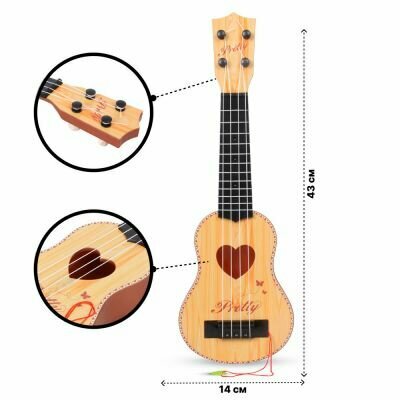 Детская гитара TONGDE, 43 см, пластик, для детей от 3 до 12 лет