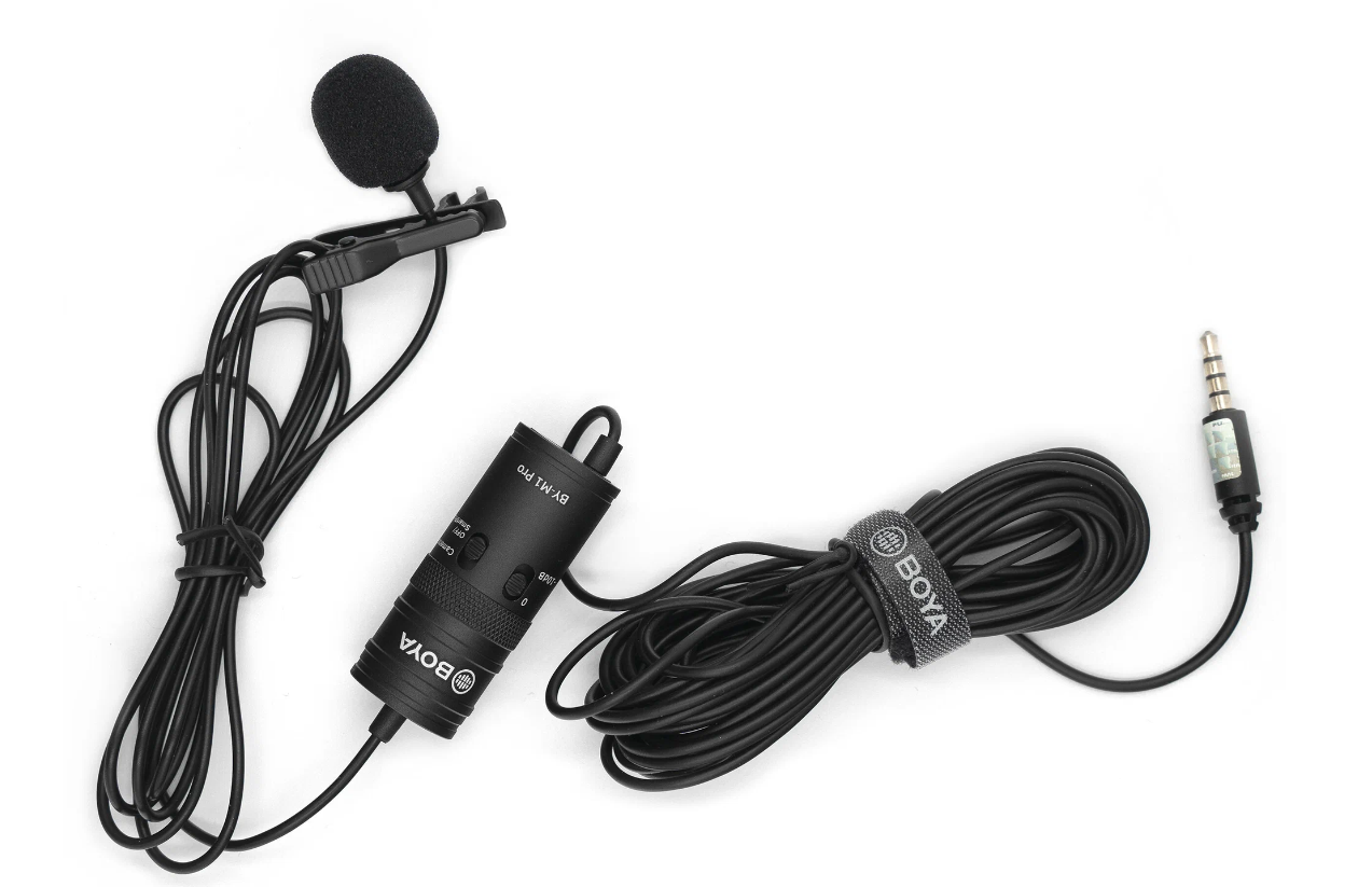 BOYA BY-M1 PRO, комплектация: микрофон, разъем: jack 6.3 mm, черный, 1 шт