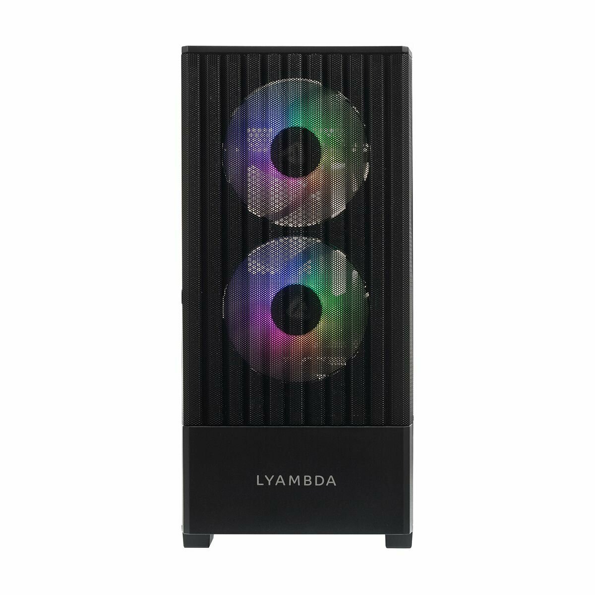 Корпус mATX Lyambda черный, без БП, боковая панель из закаленного стекла, USB 3.0, 2*USB 2.0, audio - фото №2