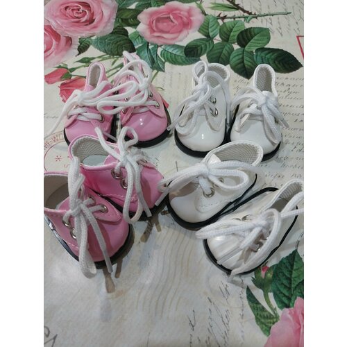 Ботинки для кукол Паолы 5 см, розовые и белые, 4 пары обувь валенки хуги носки 4 5 5 5 см для кукол паола рейна мия из плюшевой пряжи