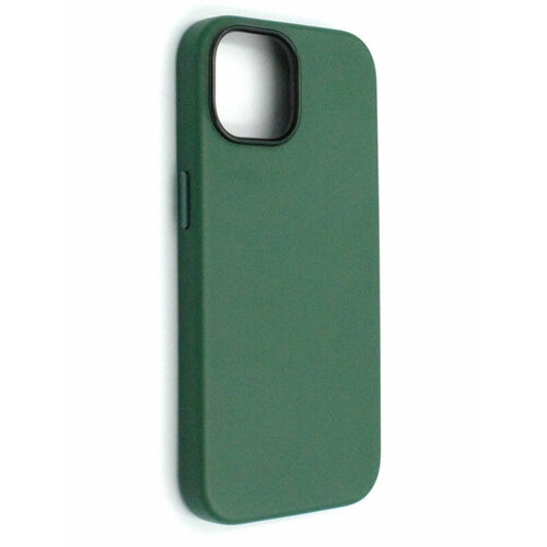 Чехол на iPhone 14 Plus Кожаный (New line)-Зелёный