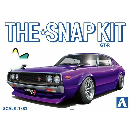 Сборная модель Nissan Skyline GT-R C110 Custom Wheels (Metallic Purple) в масштабе 1/32, сборка без клея и покраски! The Snap Kit Aoshima 06684