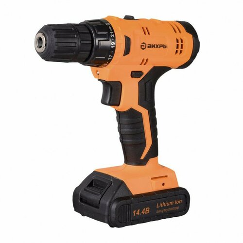 Дрель-шуруповерт безударная с двумя аккумуляторами 2 Ач 144 В вихрь 671122 1 11324₽