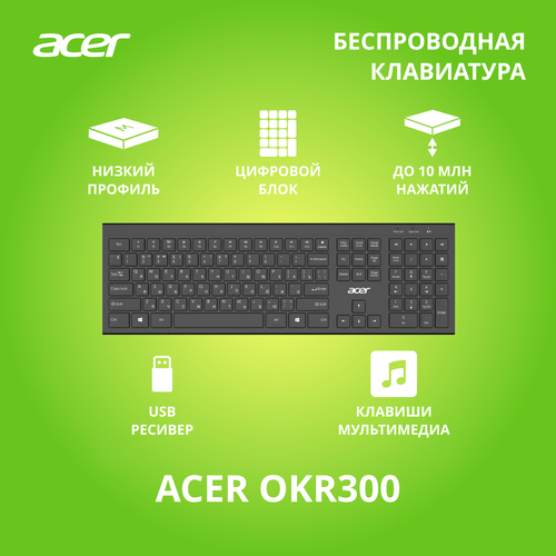 Клавиатура Acer OKR300, русские и английские буквы, (zl. kbdee.014) черный