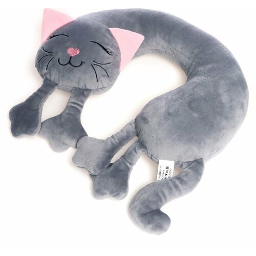 Мягкая игрушка-подушка Кошка, цвет серый