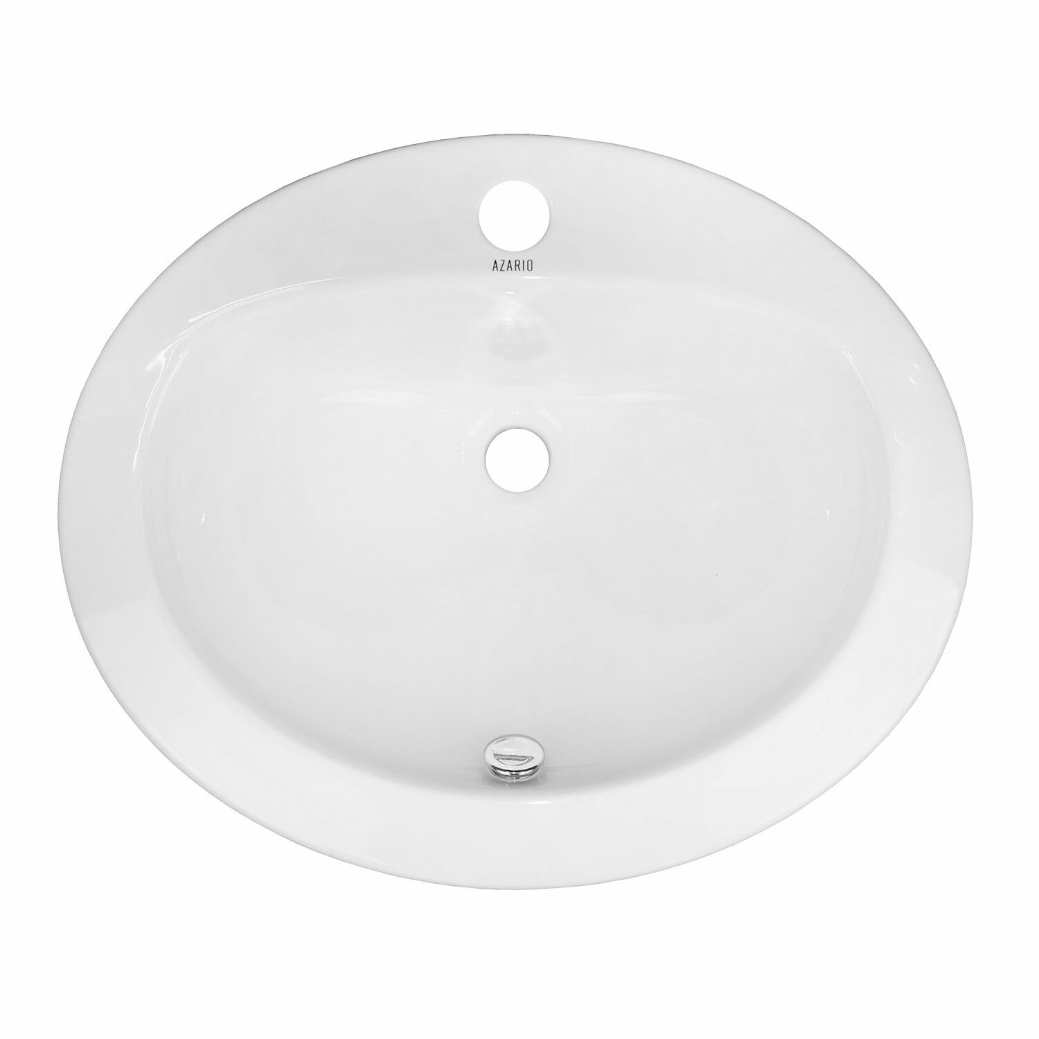 фото Раковина накладная Azario 510x425x180 овальная, встраиваемая сверху, белый глянец (AZ-6001