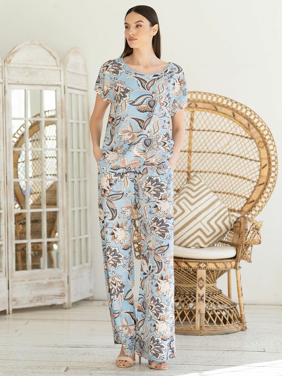 Пижама MIA-AMORE Vita, размер 3XL, голубой, мультиколор — фото 1