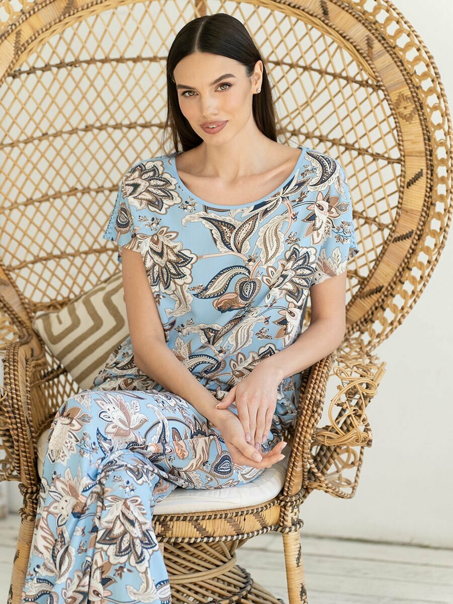 Пижама MIA-AMORE Vita, размер 3XL, голубой, мультиколор — фото 1