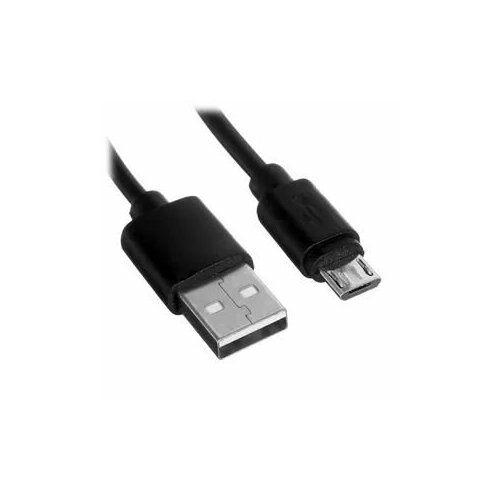 Кабель круглый microUSB - USB черный кабель для зарядки micro usb cl 61 2 5a черный