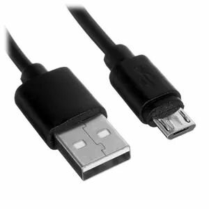 Кабель круглый microUSB - USB черный