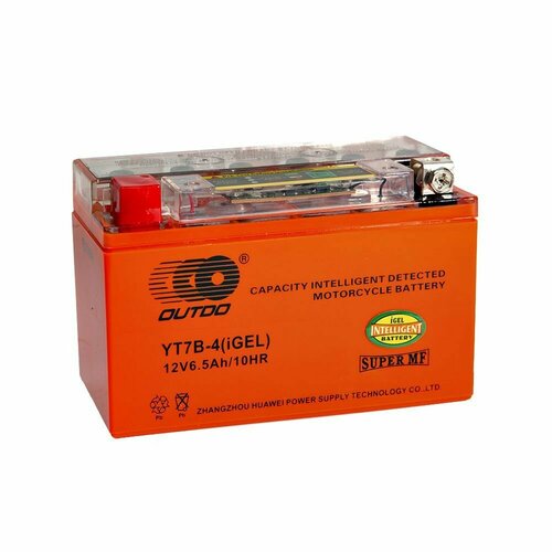 Мото аккумулятор 6,5Ah OUTDO YT7B-4 iGEL