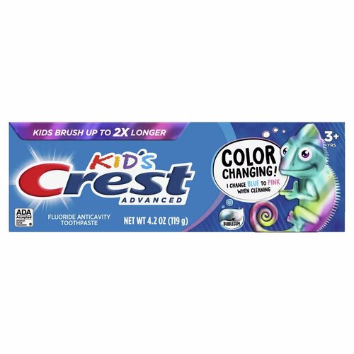 Детская зубная паста Crest Advanced Kid's Fluoride Toothpaste, Bubblegum Flavor, 119 грамм