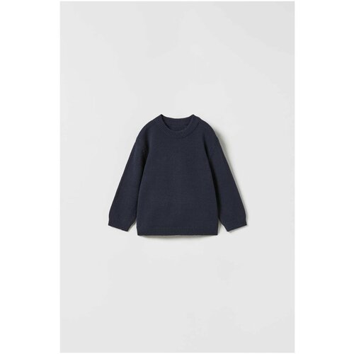 Свитер Zara, размер 104 см (3-4 года), синий вязаный свитер с круглым вырезом женский свитер с длинными рукавами тонкий свободный вязаный универсальный топ женская одежда