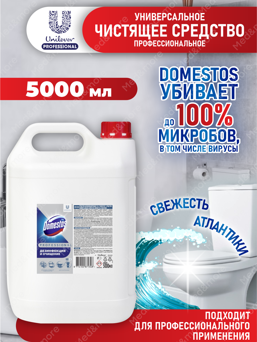Универсальное дезинфицирующее чистящее средство Domestos Professional Свежесть Атлантики 5 литров